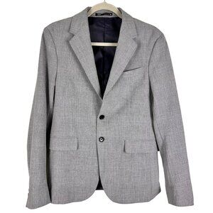 ZARA Men’s Grey Blue Plaint Suit Blazer Relaxed‎ Fit  Jacket 36